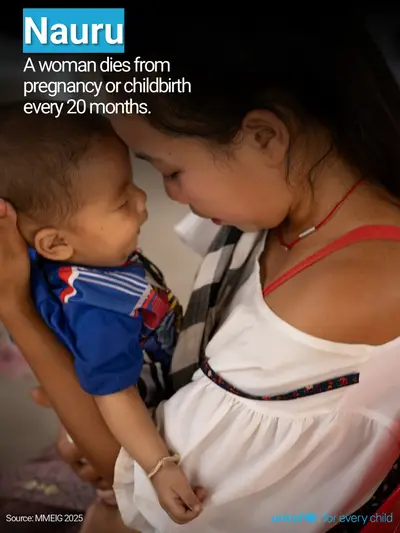 Maternal mortality tile for Nauru, Photo · English