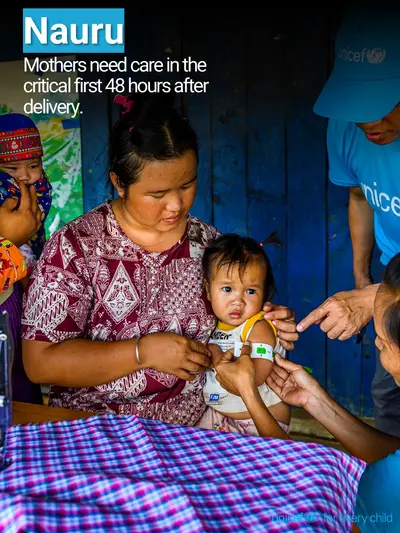 Postnatal care tile for Nauru, Photo · English