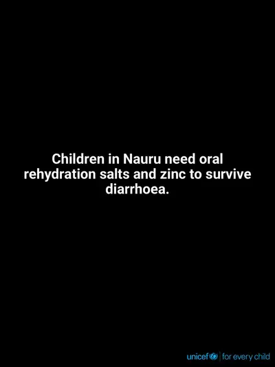 Oral rehydration salts tile for Nauru, Text only · English