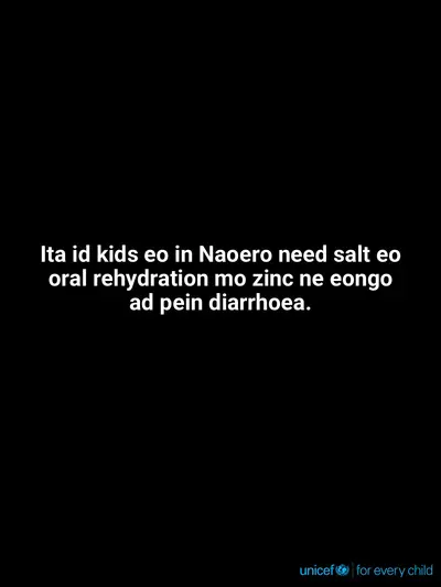 Oral rehydration salts tile for Nauru, Text only · Nauruan