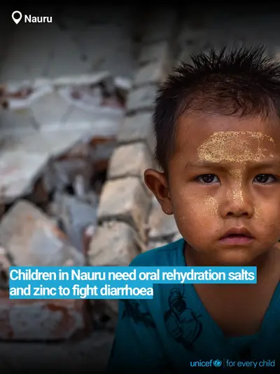 Oral rehydration salts tile for Nauru, Bold number · English