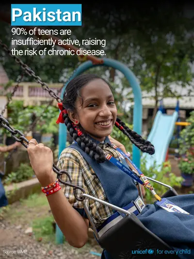 Adolescent physical activity tile for Pakistan, Photo · English