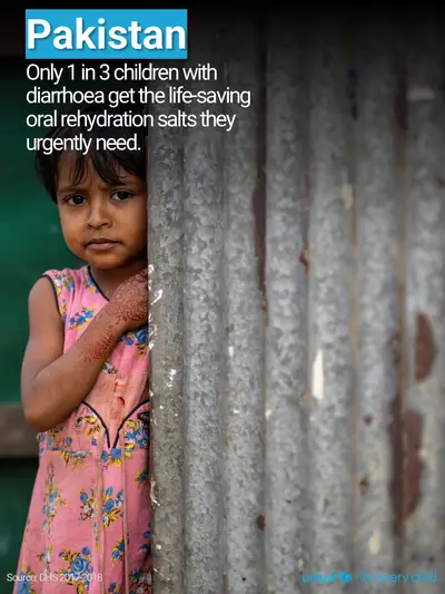 Oral rehydration salts tile for Pakistan, Photo · English