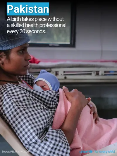 Skilled birth attendance tile for Pakistan, Photo · English