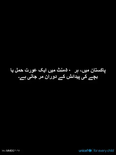 Maternal mortality tile for Pakistan, Text only · Urdu