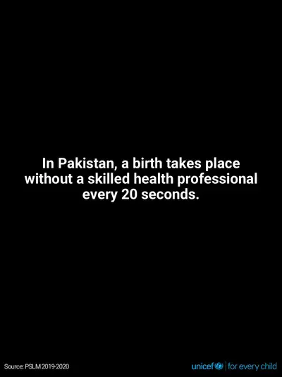 Skilled birth attendance tile for Pakistan, Text only · English