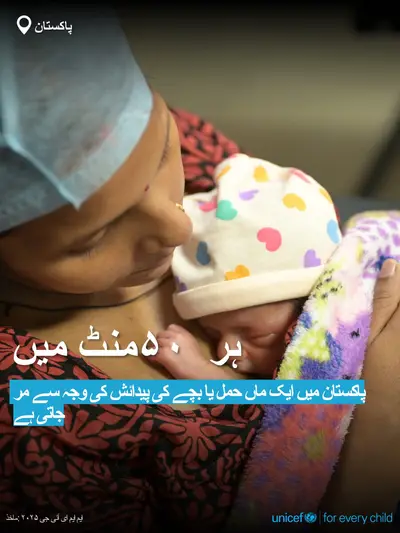Maternal mortality tile for Pakistan, Bold number · Urdu