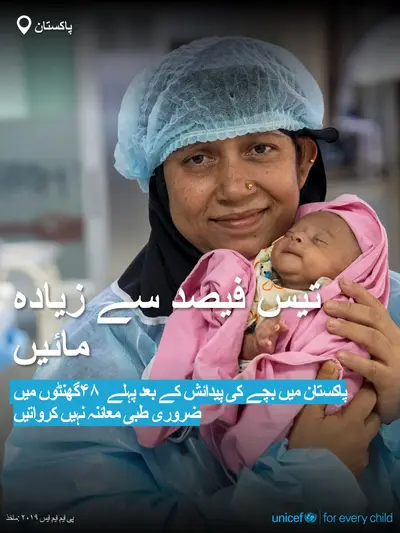 Postnatal care tile for Pakistan, Bold number · Urdu