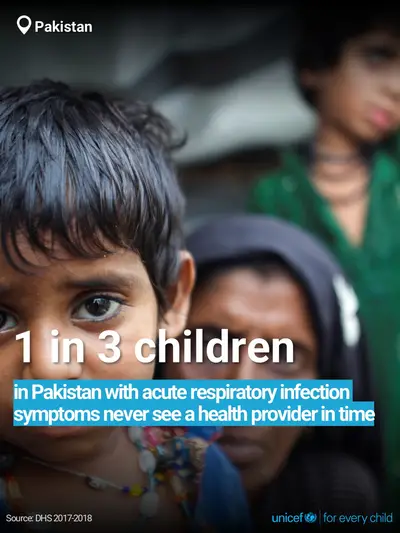 Childhood pneumonia tile for Pakistan, Bold number · English