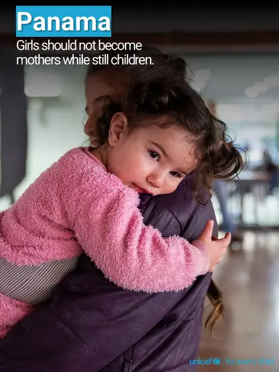 Adolescent motherhood tile for Panama, Photo · English