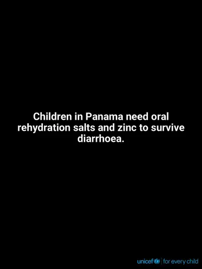Oral rehydration salts tile for Panama, Text only · English