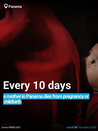Maternal mortality tile for Panama, Bold number · English