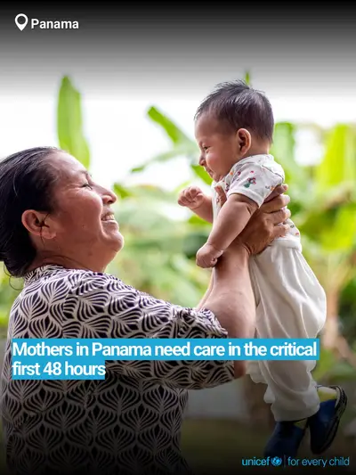 Postnatal care tile for Panama, Bold number · English
