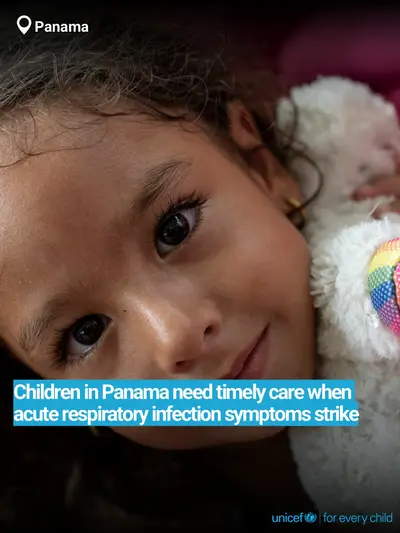 Childhood pneumonia tile for Panama, Bold number · English