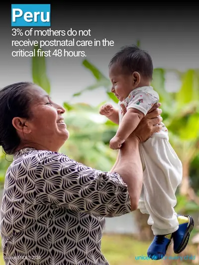 Postnatal care tile for Peru, Photo · English