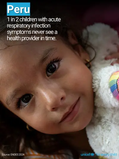 Childhood pneumonia tile for Peru, Photo · English
