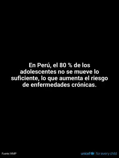 Adolescent physical activity tile for Peru, Text only · Spanish