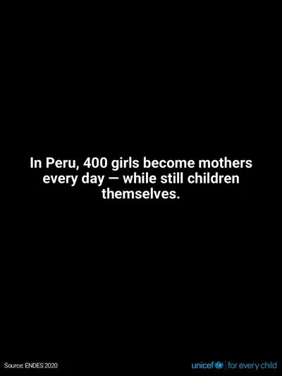 Adolescent motherhood tile for Peru, Text only · English