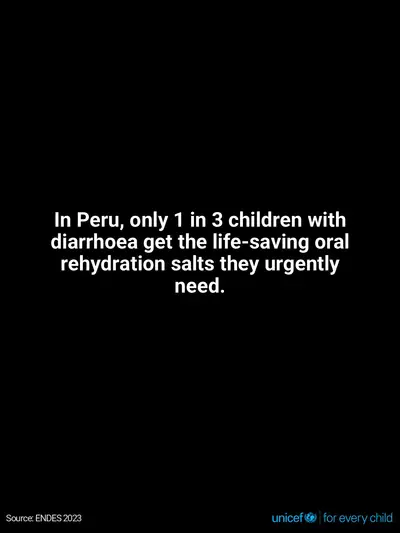 Oral rehydration salts tile for Peru, Text only · English