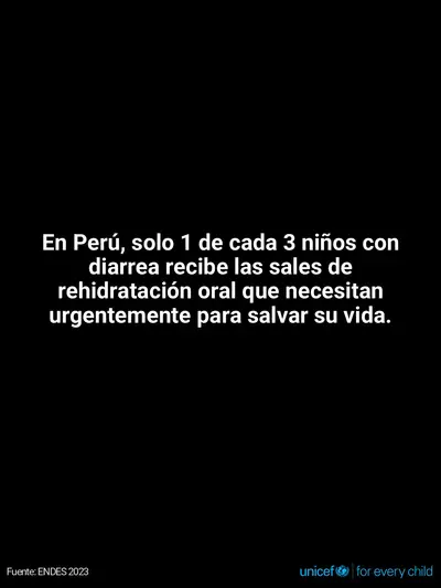 Oral rehydration salts tile for Peru, Text only · Spanish