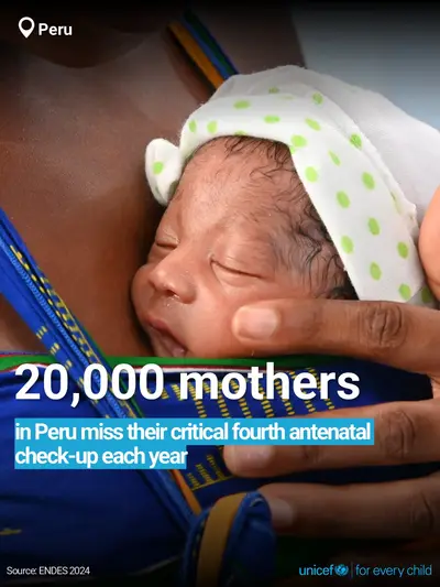 Antenatal care tile for Peru, Bold number · English