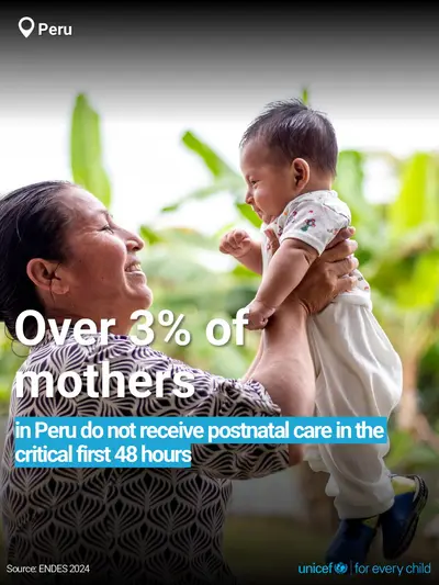 Postnatal care tile for Peru, Bold number · English