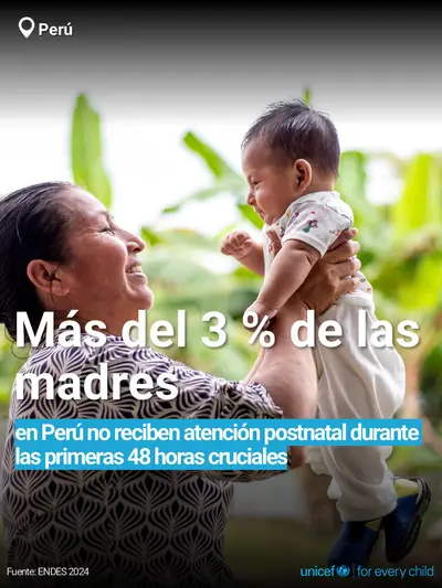 Postnatal care tile for Peru, Bold number · Spanish