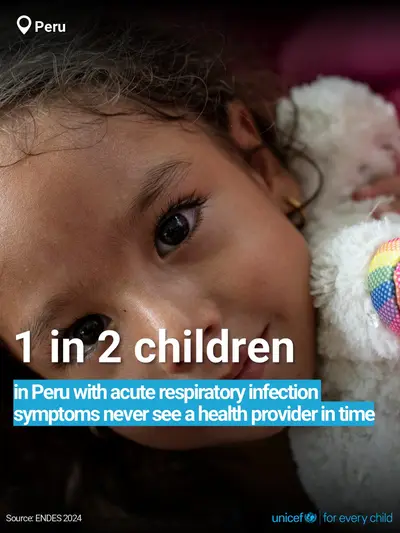 Childhood pneumonia tile for Peru, Bold number · English