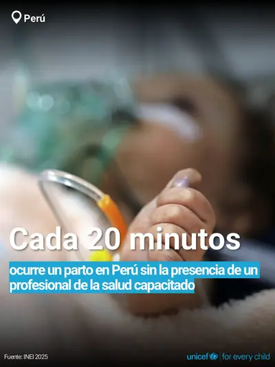 Skilled birth attendance tile for Peru, Bold number · Spanish