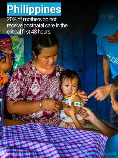 Postnatal care tile for Philippines, Photo · English