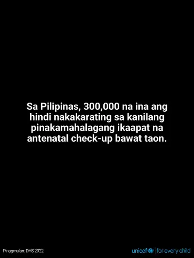 Antenatal care tile for Philippines, Text only · Filipino