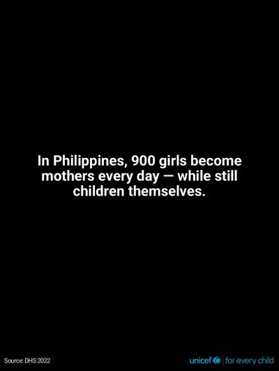Adolescent motherhood tile for Philippines, Text only · English