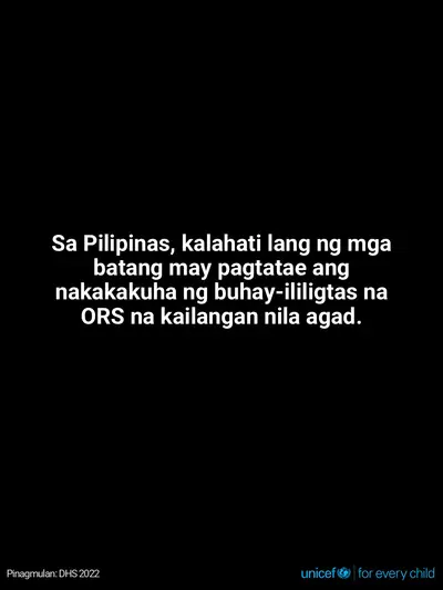 Oral rehydration salts tile for Philippines, Text only · Filipino
