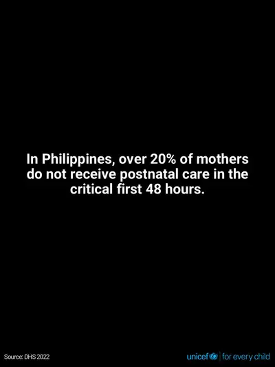 Postnatal care tile for Philippines, Text only · English