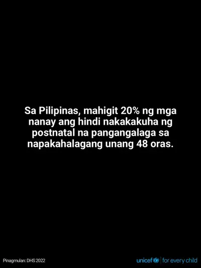 Postnatal care tile for Philippines, Text only · Filipino