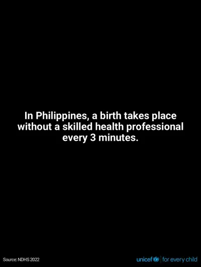 Skilled birth attendance tile for Philippines, Text only · English