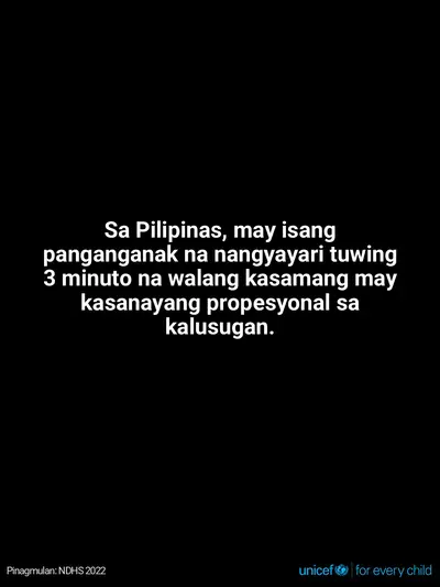 Skilled birth attendance tile for Philippines, Text only · Filipino