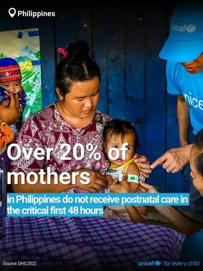 Postnatal care tile for Philippines, Bold number · English