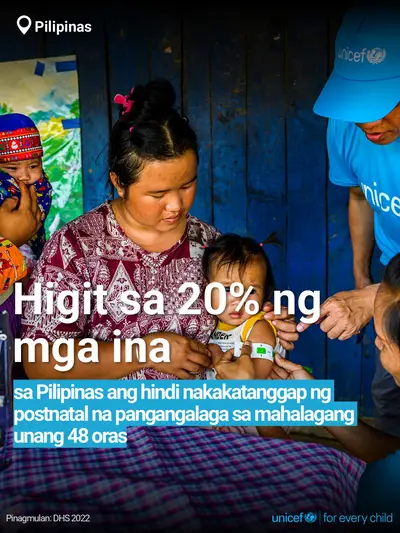 Postnatal care tile for Philippines, Bold number · Filipino