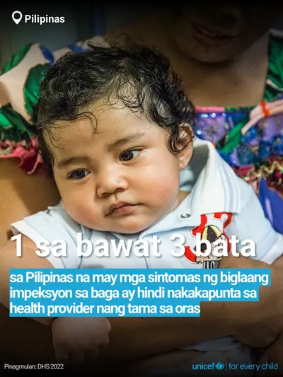 Childhood pneumonia tile for Philippines, Bold number · Filipino