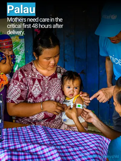 Postnatal care tile for Palau, Photo · English