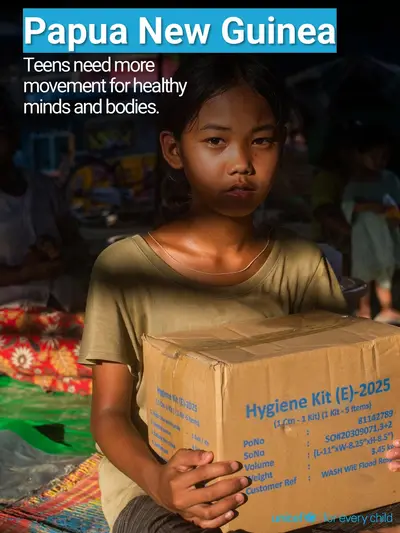 Adolescent physical activity tile for Papua New Guinea, Photo · English