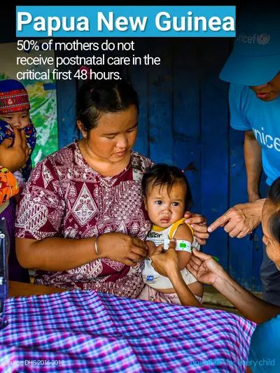 Postnatal care tile for Papua New Guinea, Photo · English