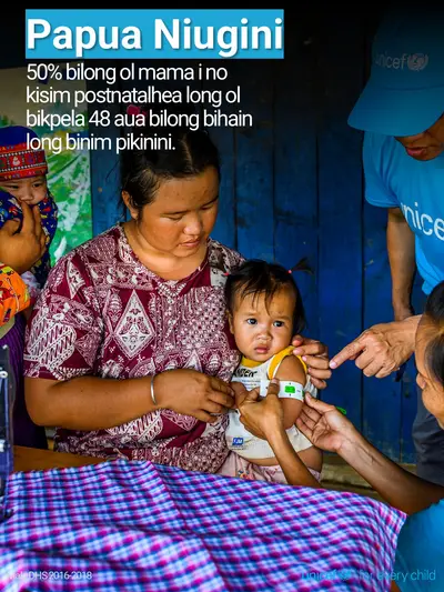 Postnatal care tile for Papua New Guinea, Photo · TokPisin