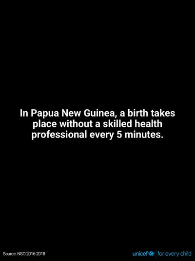 Skilled birth attendance tile for Papua New Guinea, Text only · English