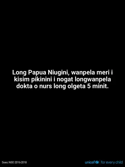 Skilled birth attendance tile for Papua New Guinea, Text only · TokPisin