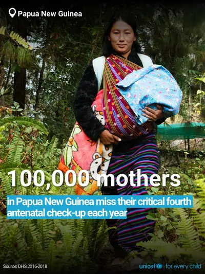 Antenatal care tile for Papua New Guinea, Bold number · English