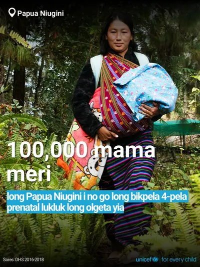 Antenatal care tile for Papua New Guinea, Bold number · TokPisin
