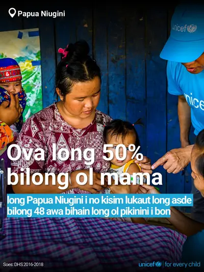 Postnatal care tile for Papua New Guinea, Bold number · TokPisin
