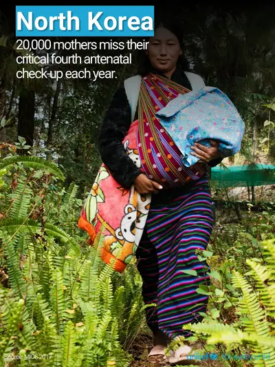 Antenatal care tile for Democratic People's Republic of Korea, Photo · English